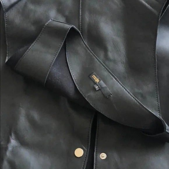 Maje Rajani V-neck Leather Dress Size 1 - Picture 7 of 9